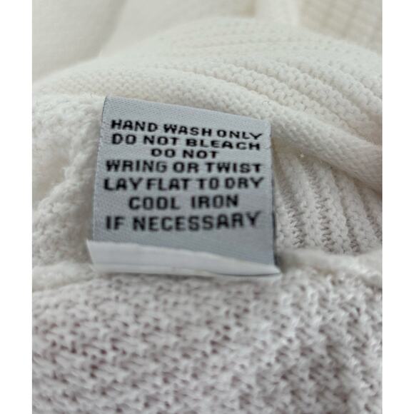 Habitat Textured Cotton Tunic Sweater White Large Womens Lagenlook Boho Relaxed - Picture 7 of 8